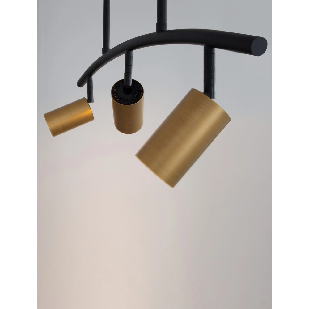 Pendant lamp Pogno 3-light black with gold round Lyora 5212017431295