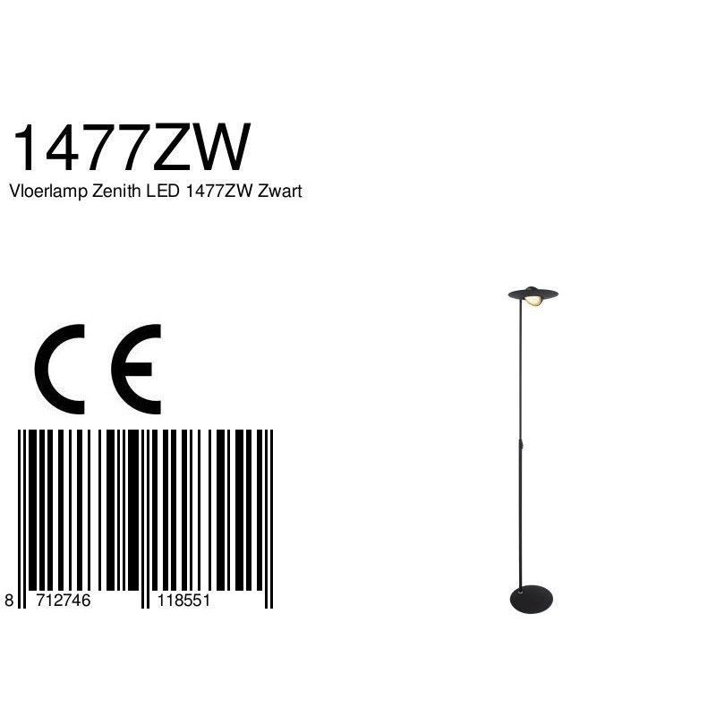 Design floor lamp Zenith Led Black Steinhauer 8712746118551