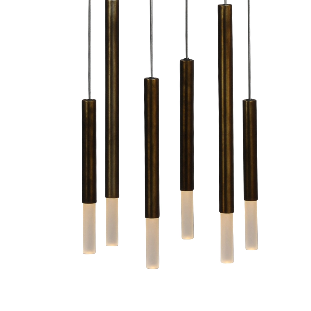 Black loft hanging lamp Flute 12-light design cylinders Masterlight 8718121211091