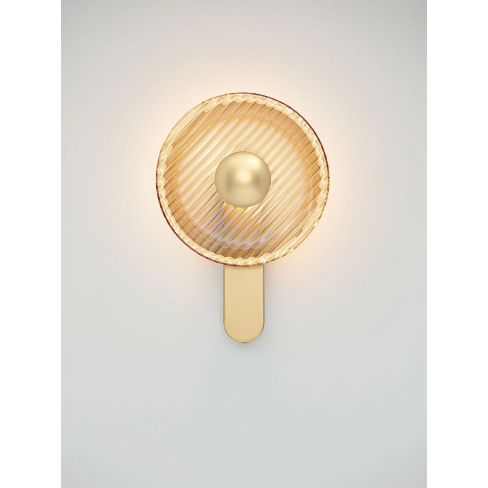 Design wall lamp Lavina gold with amber glass Ø 25cm Lyora 5212063501393