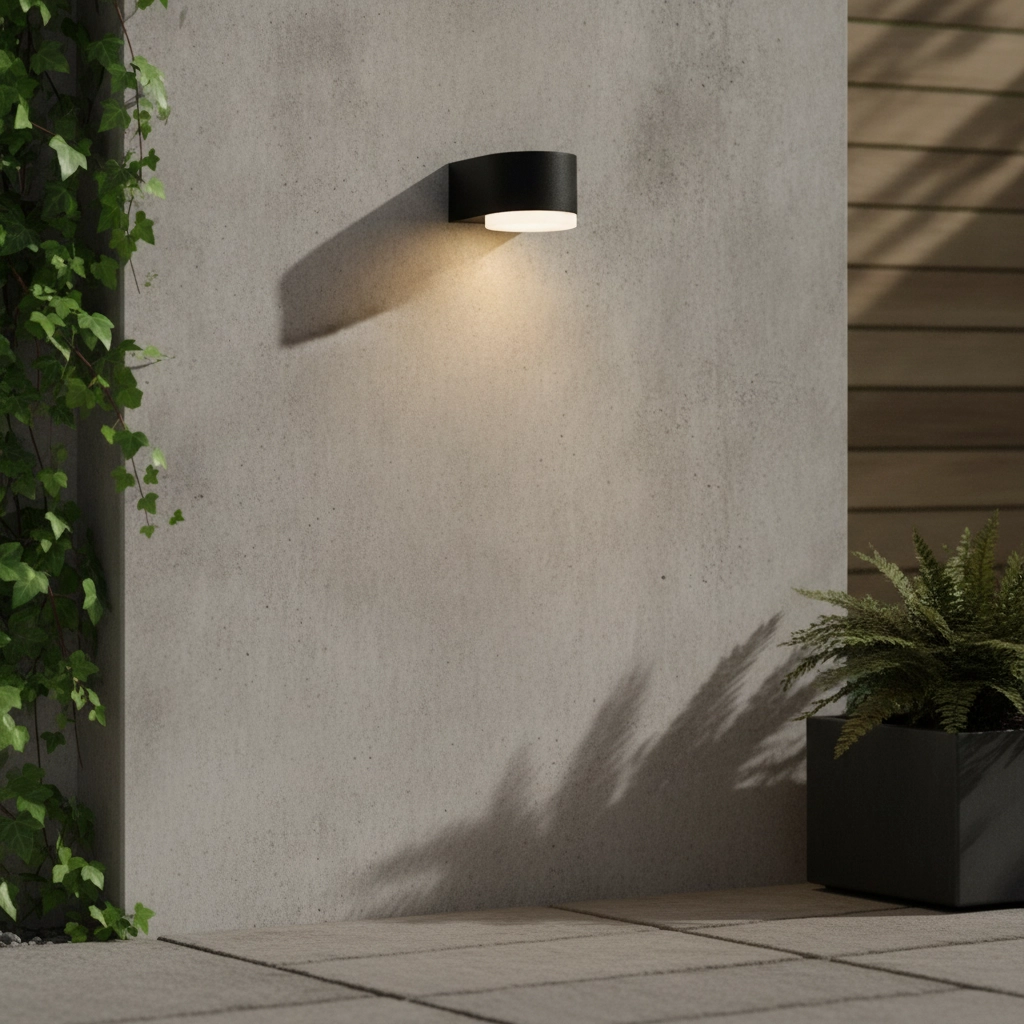 Sleek wall lamp Nus black single