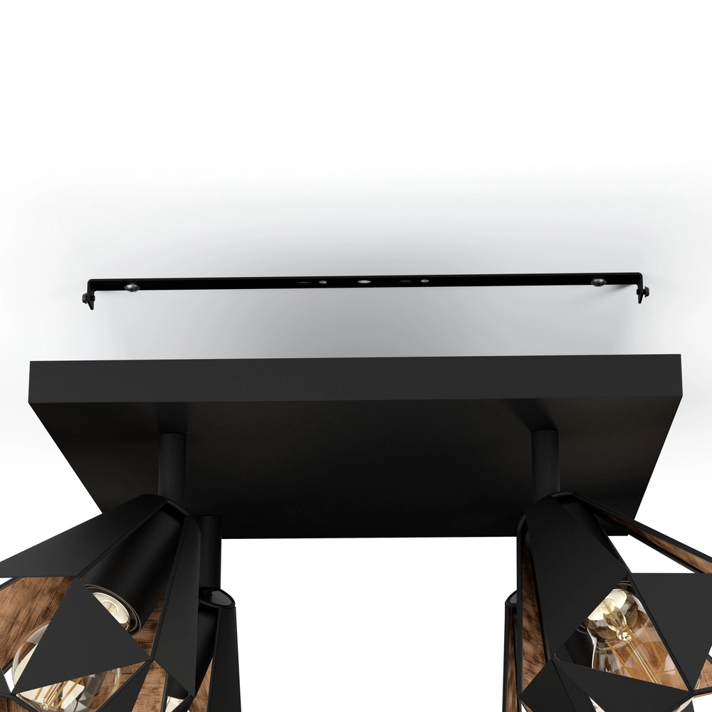Black ceiling lamp Carlton 7 4L - with copper Eglo 9002759437183