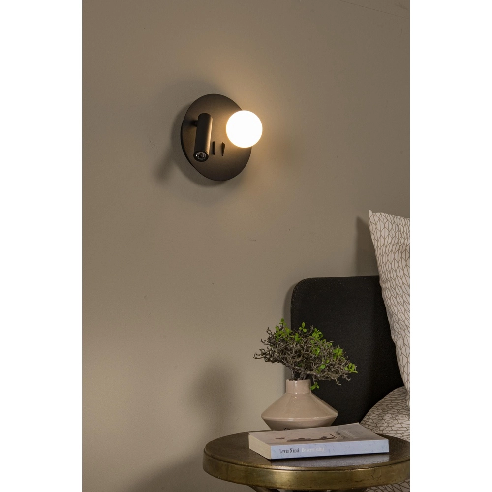 Design bedside lamp Matiz black with USB charging point Lucide 5411212771322