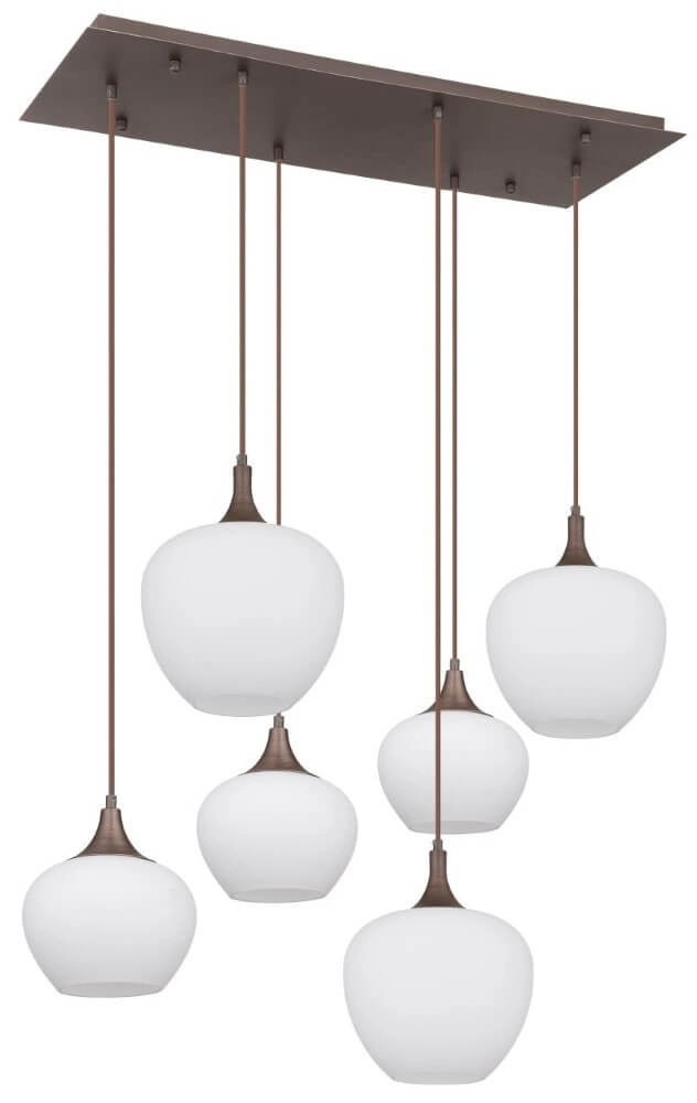 Brown pendant lamp Maxy 6-light Globo 9007371454358