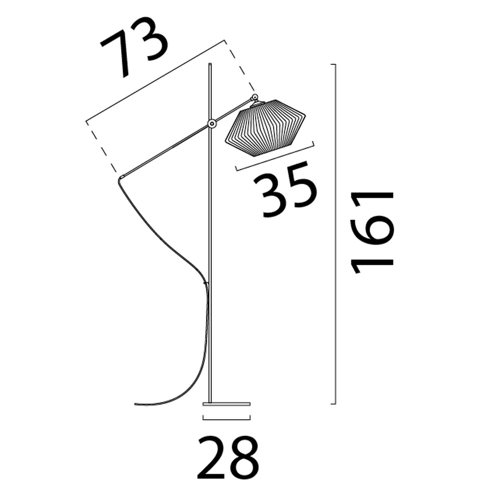 Adjustable floor lamp Bicono with rope cap Ø35cm Masterlight 8718121352824