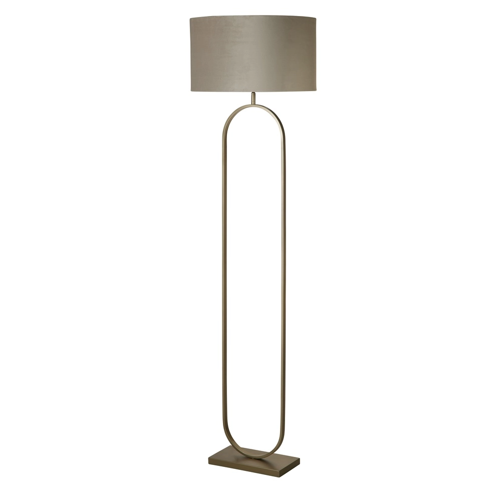 Floor lamp Modish bronze with taupe shade