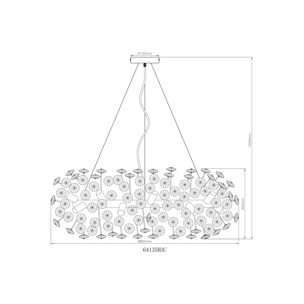 Pendant lamp Katrina chrome Ø 80cm Globo 9007371478347