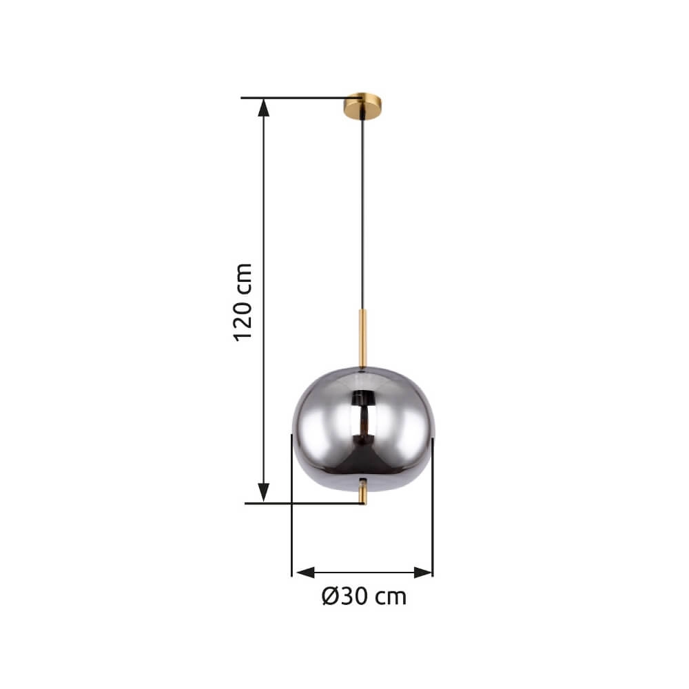 Golden pendant lamp Blacky I only Ø 30cm Globo 9007371422036