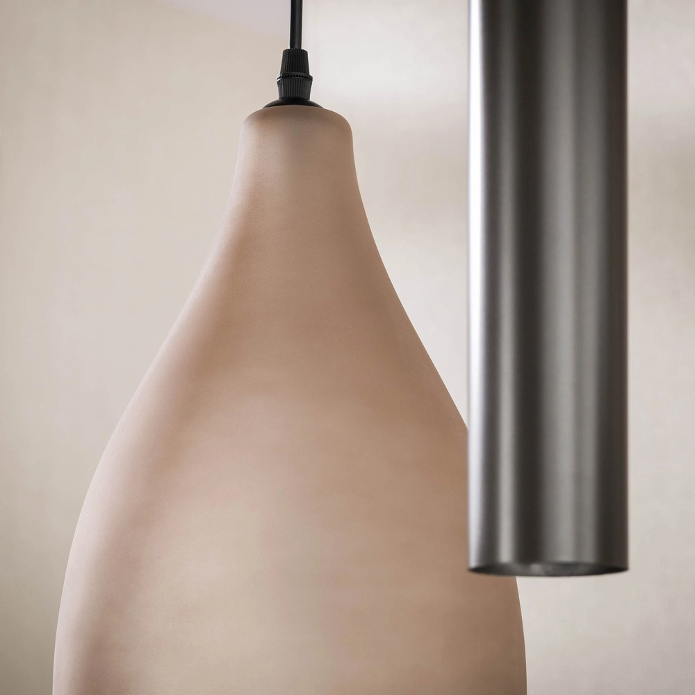 Stylish pendant lamp Cocoon with frosted glass Lyora 8716803511934