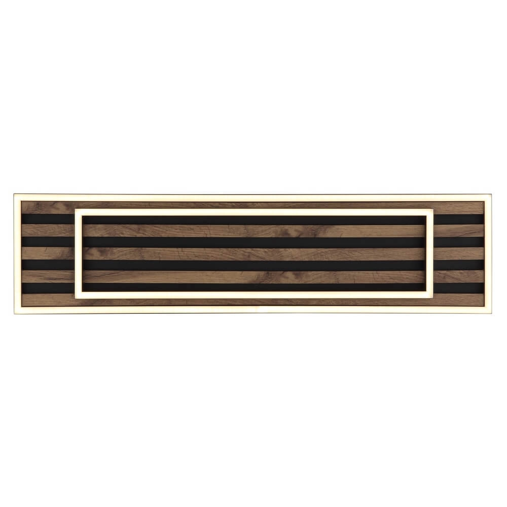 Ceiling lamp Woody black with wood rectangle Globo 9007371513574