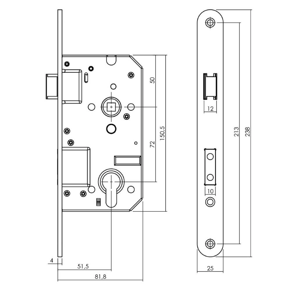 Safety lock Loktra rounded SKG2 PC 72mm Intersteel 8714186459430