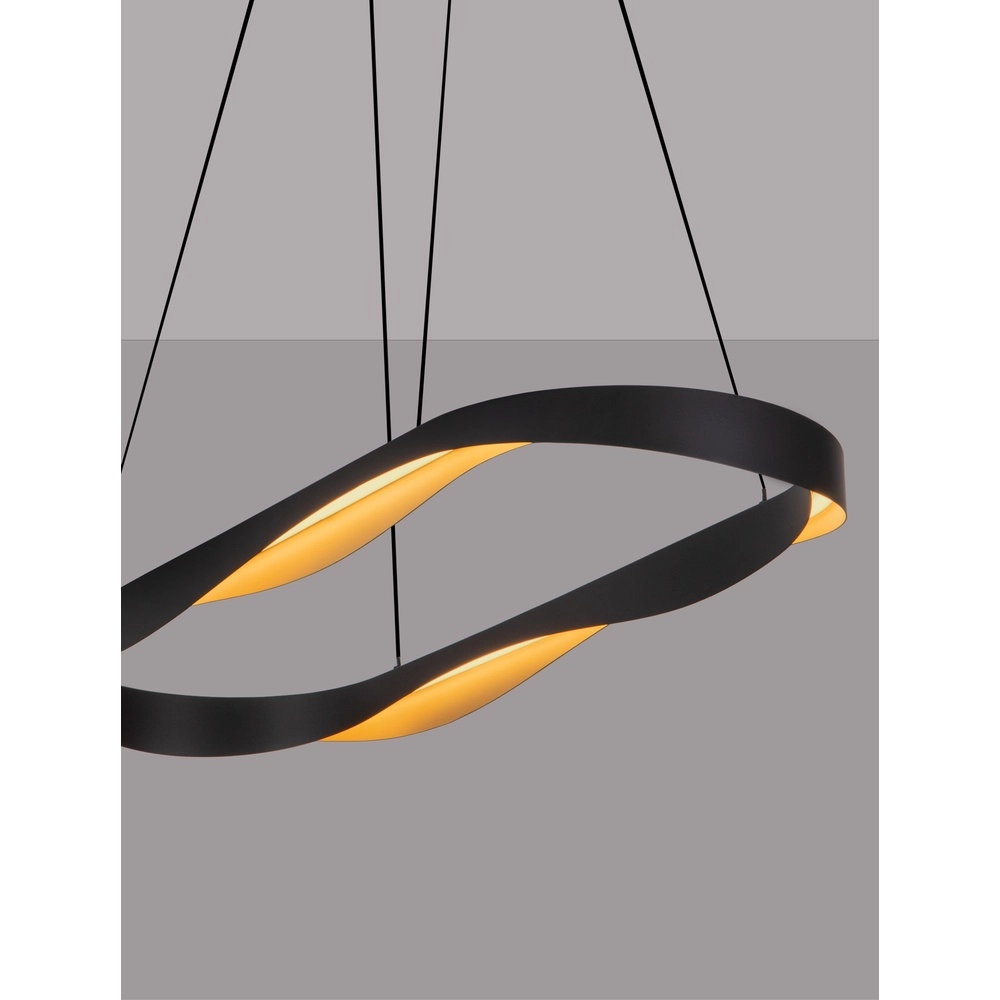 Pendant lamp Radon Ø 100cm black with gold Lyora 5212017452511