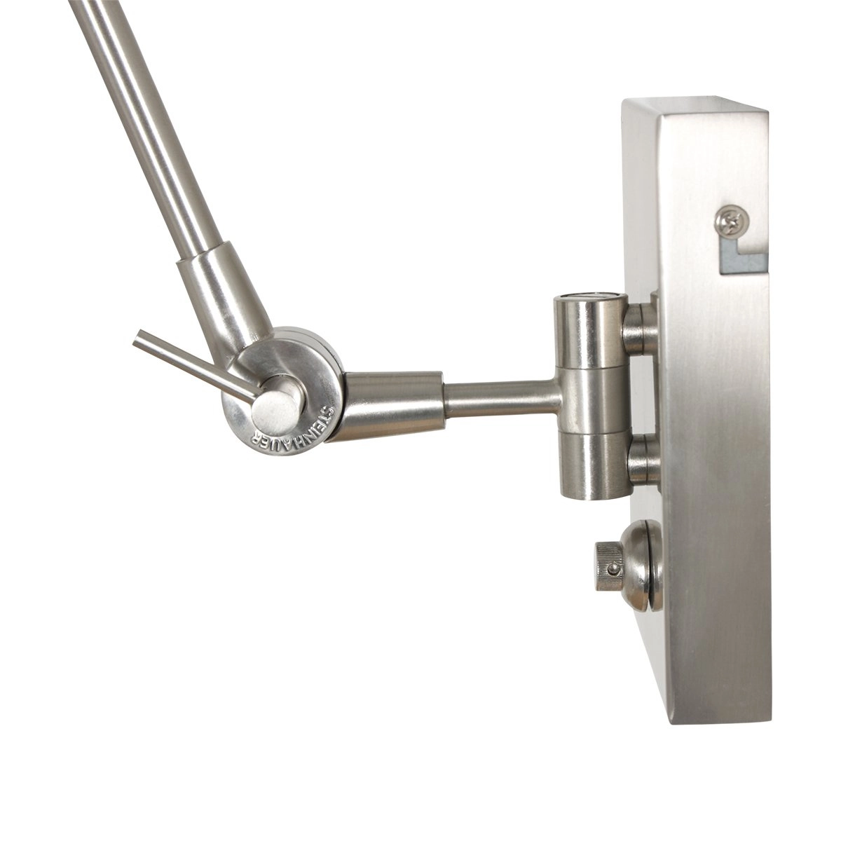 Wall Reading Lamp Prestige Chic Stainless steel with 30cm white linen shade Steinhauer 8712746145786