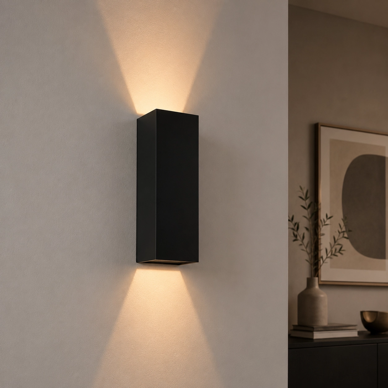 LED wall spot Vegas250 Up - Down 2x4w - 2700K - 25cm black