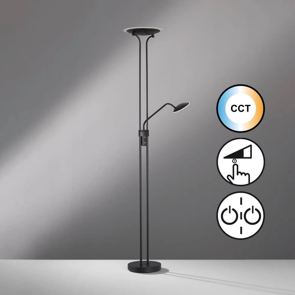 Floor lamp with reading lamp Tallri Dimmable Fischer & Honsel 4003694404891