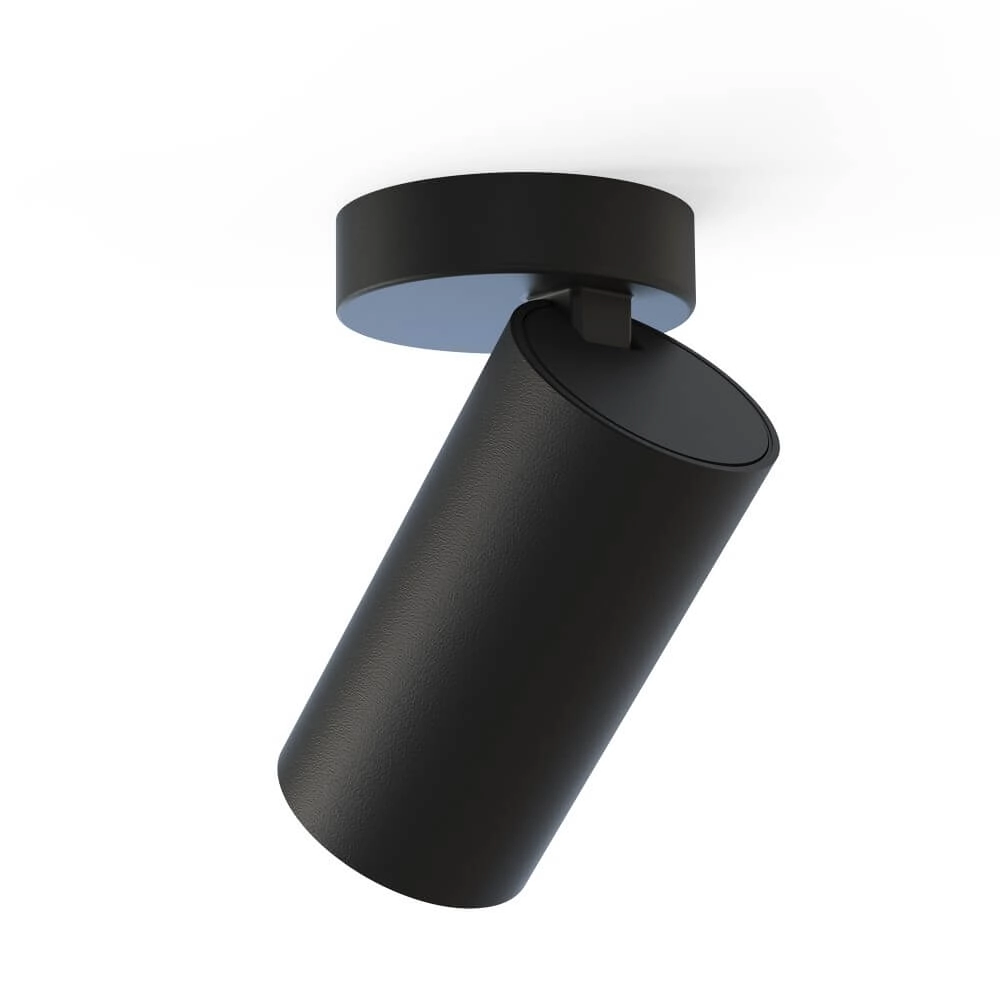 Tiltable surface-mounted spot Mono black with gold Lyora 5903139776394