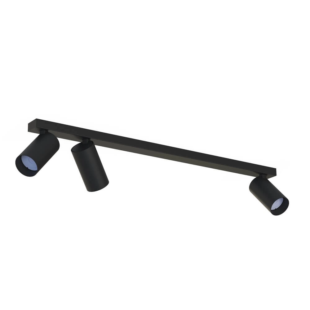 3-light surface-mounted spotlight Mono black tiltable