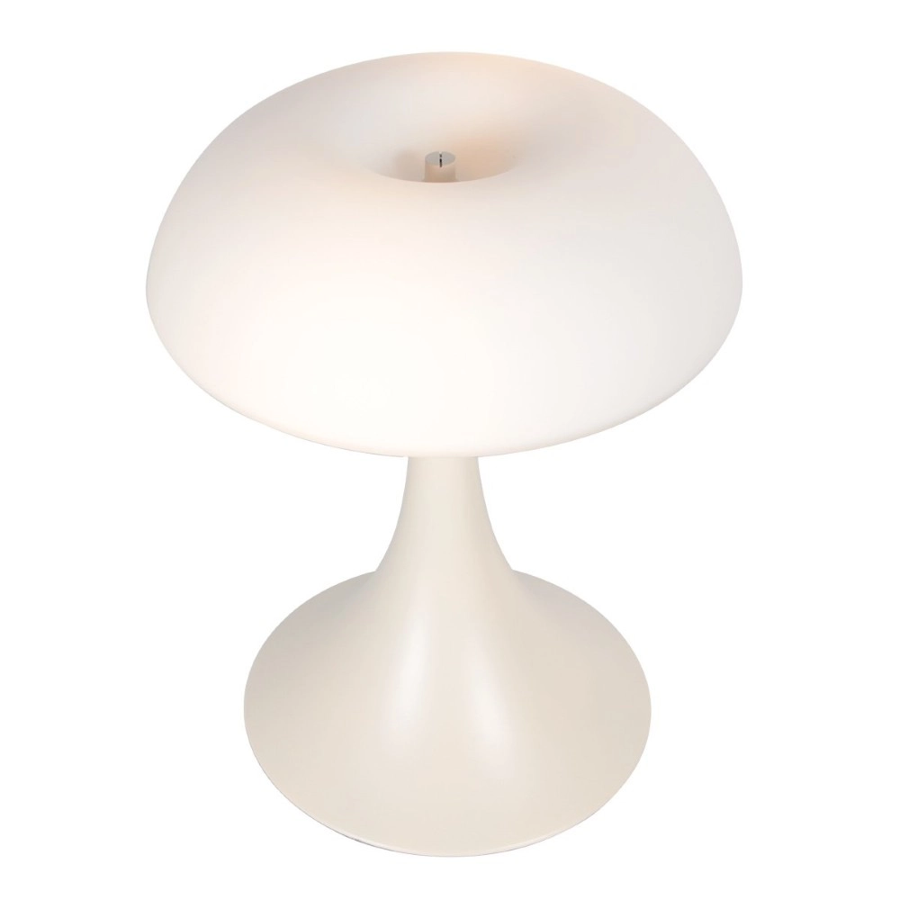 Table lamp Ancilla sand brown with white glass
