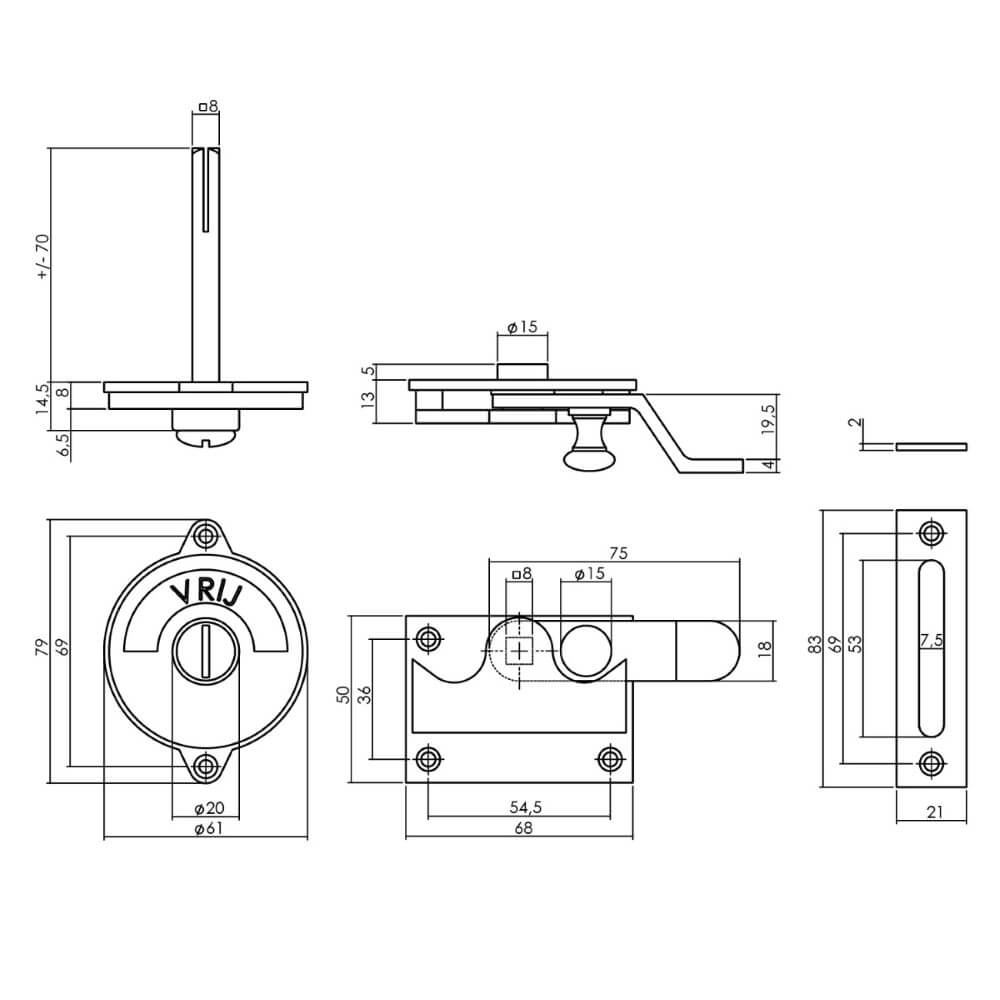 Toilet transfer Tira with bend nickel Intersteel 8714186473016