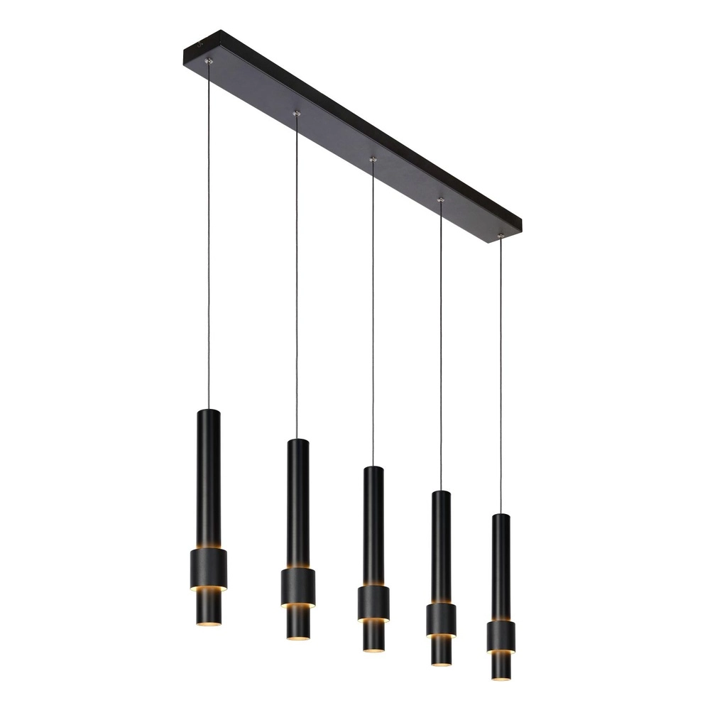 Sleek pendant lamp Margary 5-light black Lucide 5411212241917