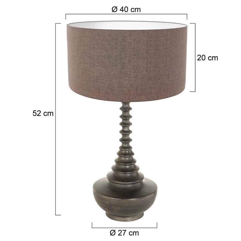 Unique table lamp Bois with grey hood Steinhauer 8712746172607