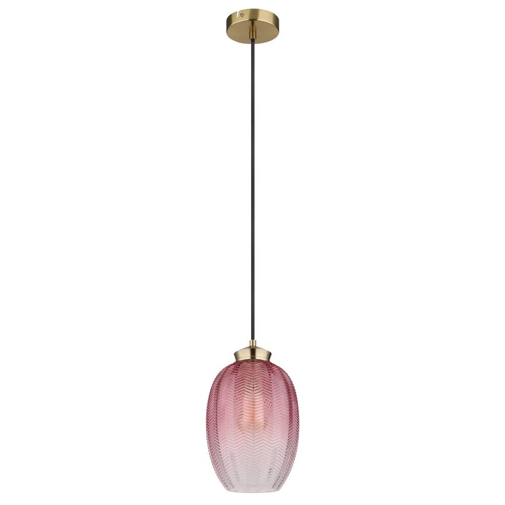 Pendant lamp Jessica with pink glass Ø 18cm Globo 9007371484119