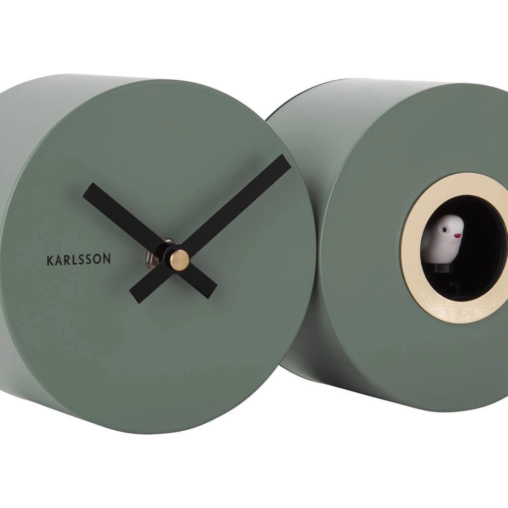 Wall Clock Duo Cuckoo green Karlsson 8714302698002