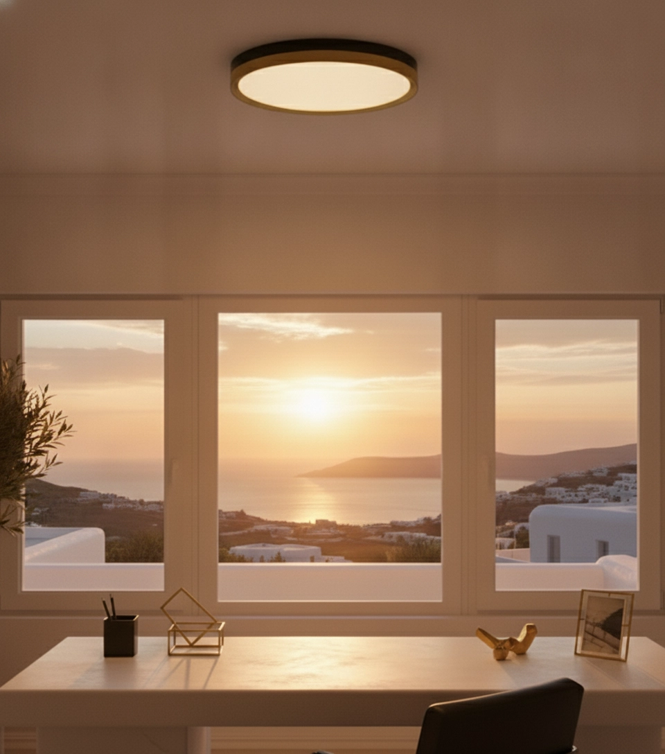 Ceiling light Cantria black with gold Ø 50cm