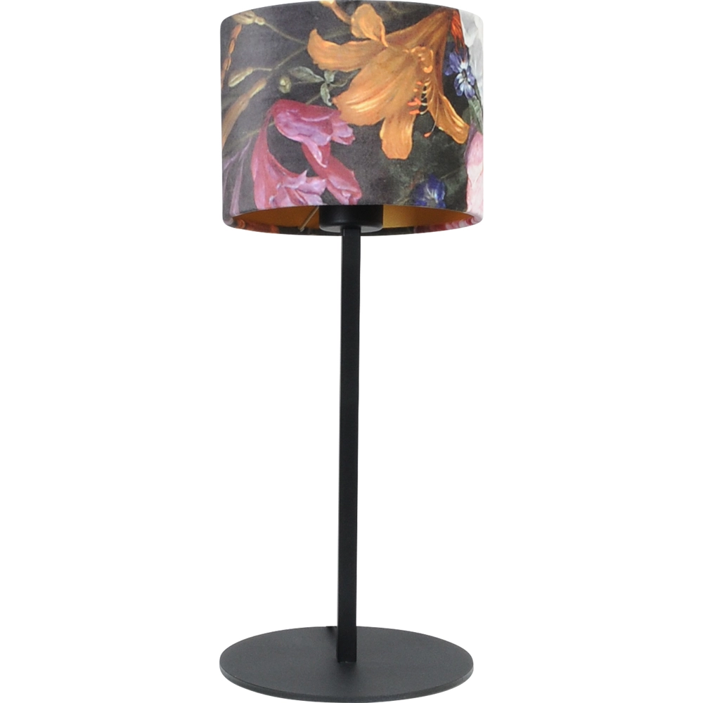 Black table lamp Venus with Flower lampshade