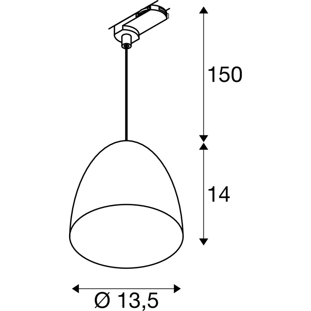 Pendant light for rail Para Cone 3-phase aluminum SLV 4024163305136