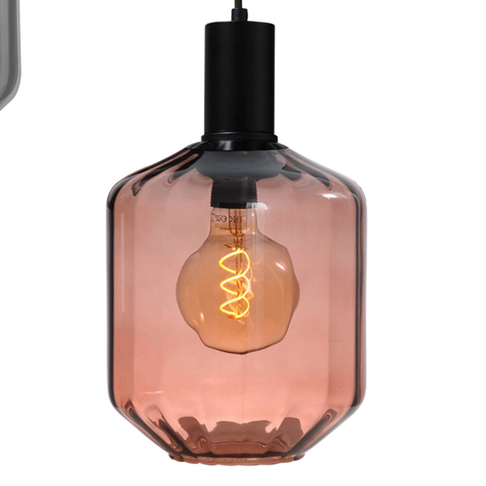 3-light loft hanging lamp - black - Porto with Jagger glasses Masterlight 8718121270968