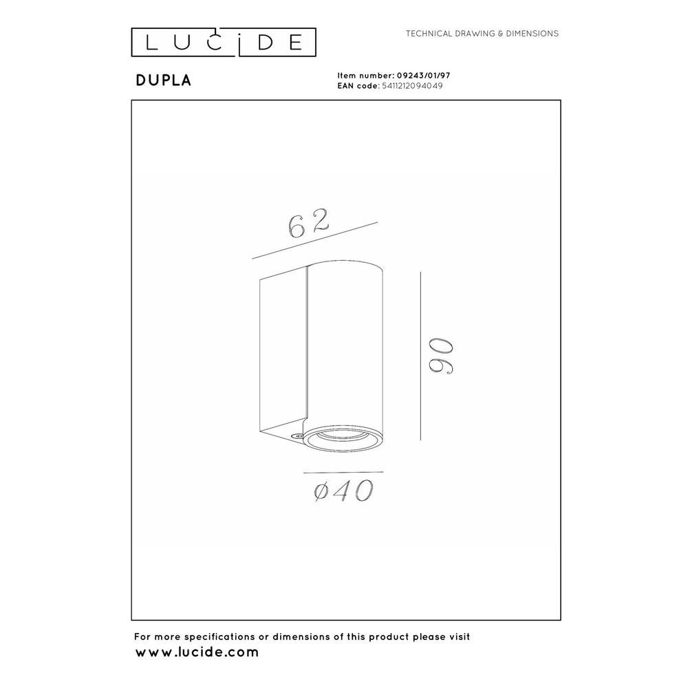 Downlight Dupla coffee brown mini GU10 Lucide 5411212094049