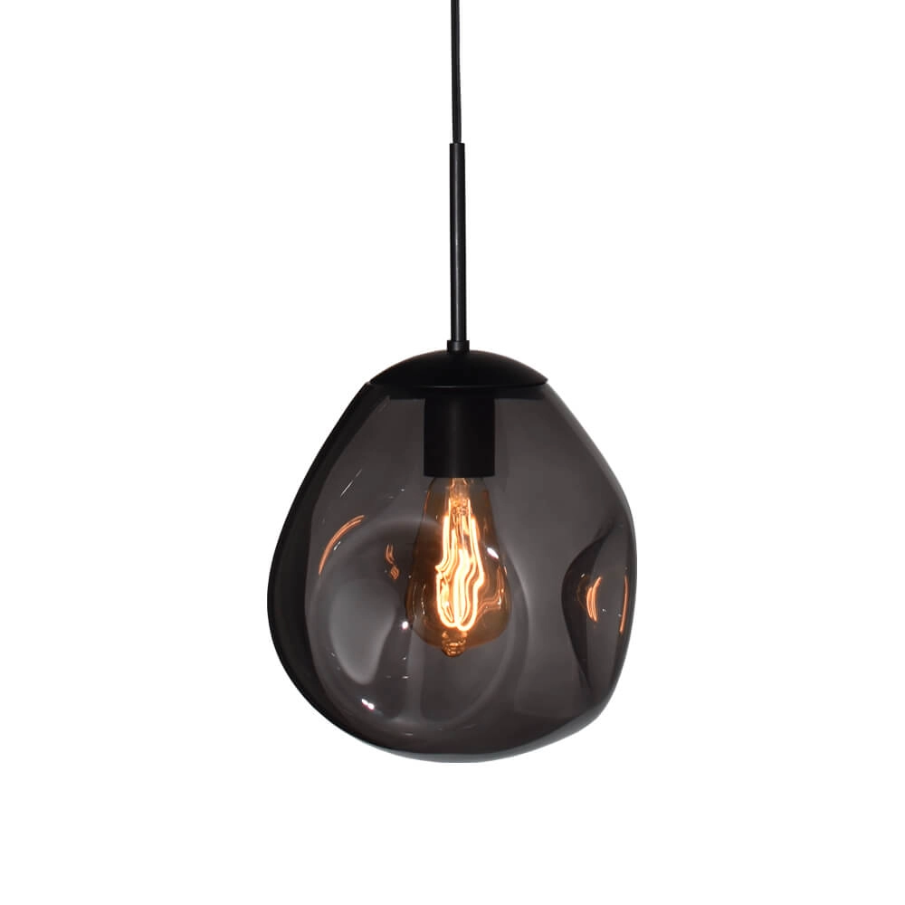 Hanging lamp Lava 1x smoke glass Ø 24cm