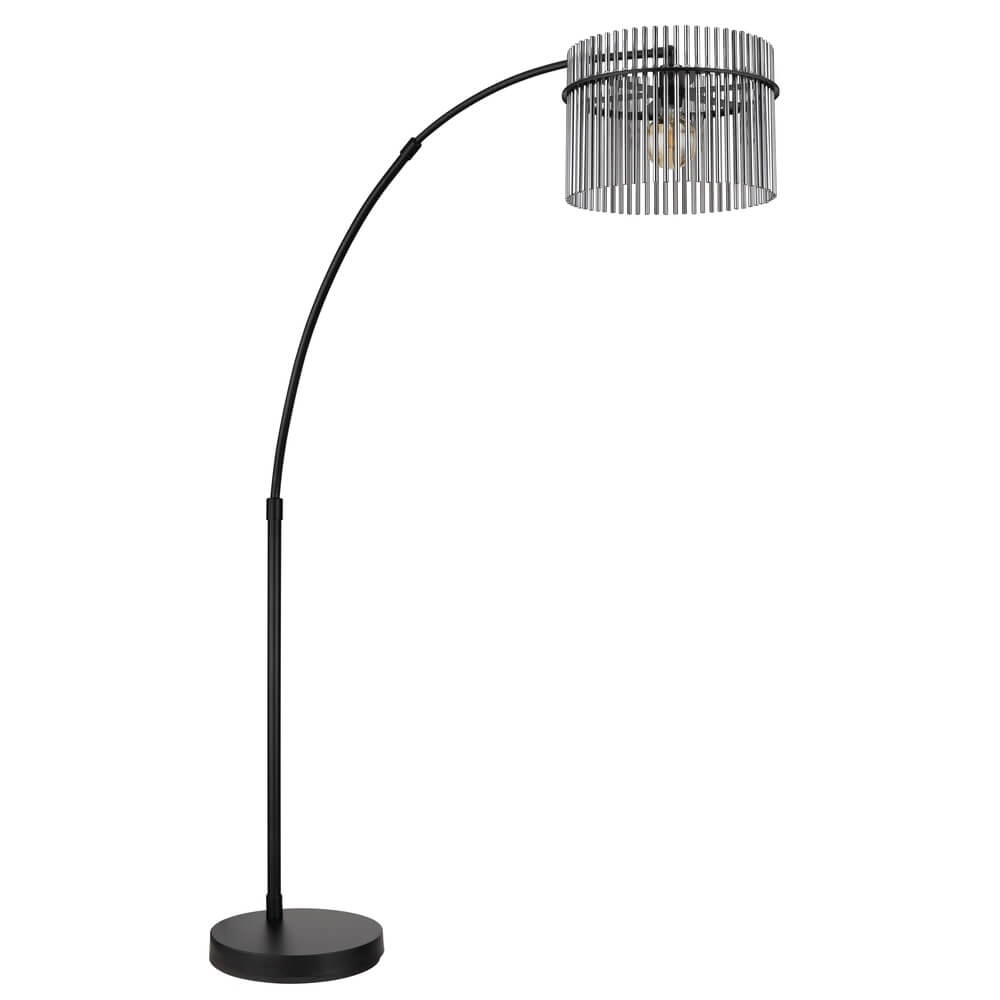 Black floor lamp Gorley with smoke glass Globo 9007371471942