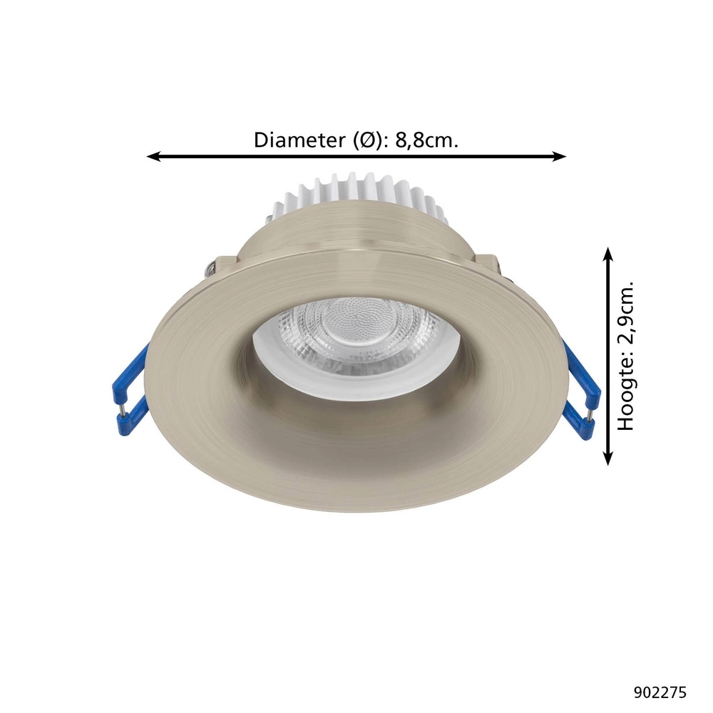 Recessed spotlight Salabate nickel Ø 8.8cm IP65 Eglo 9008606358878