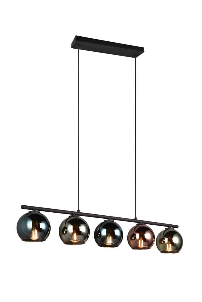 Design hanging lamp Sheldon black with smoke glass