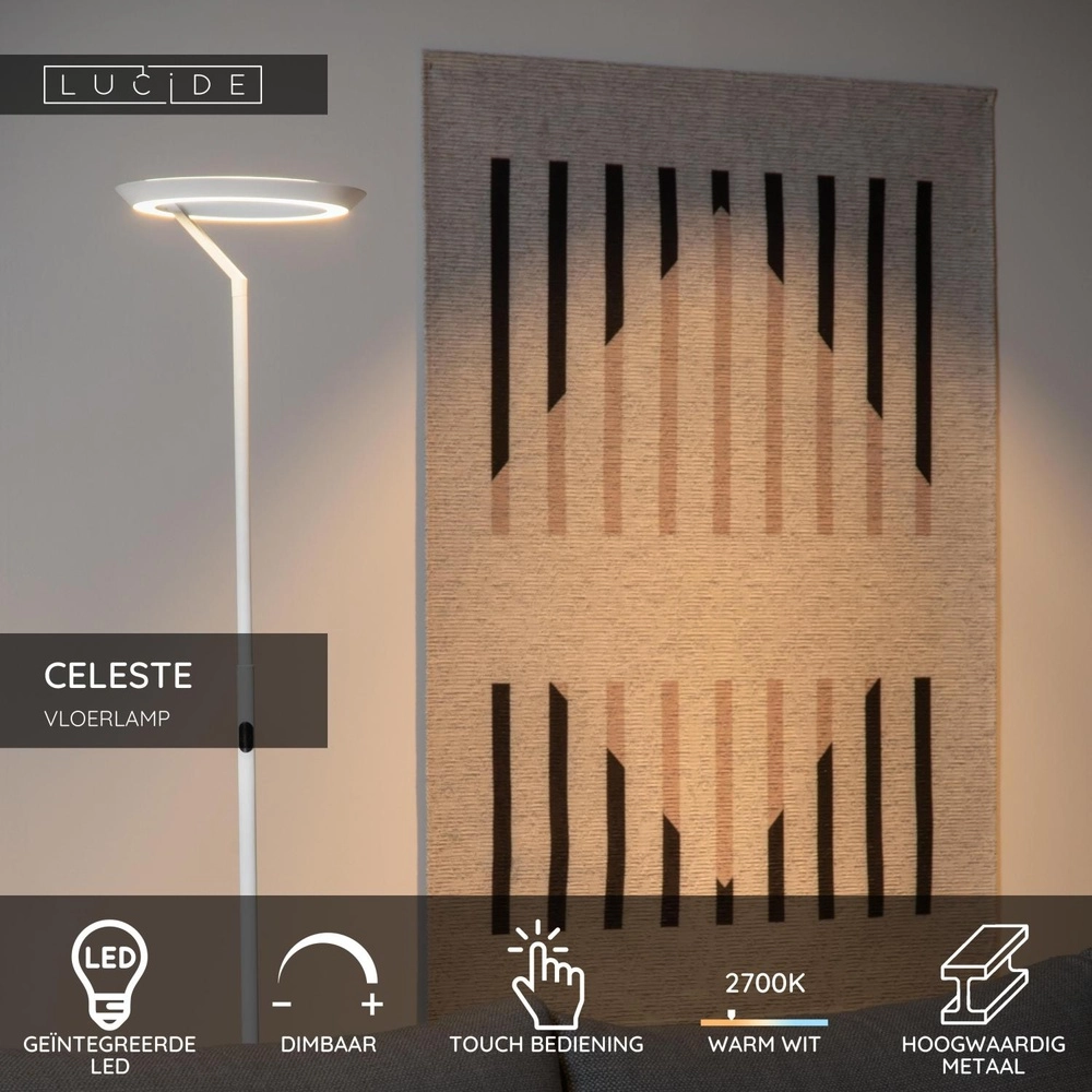 Design floor lamp Celeste white Ø 28cm Lucide 5411212031945