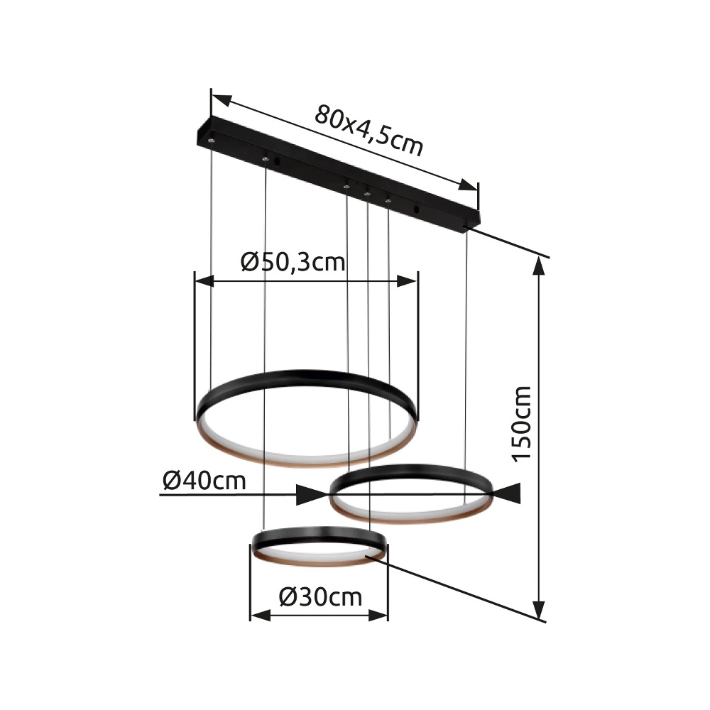 Black pendant lamp Halli Design Globo 9007371434657