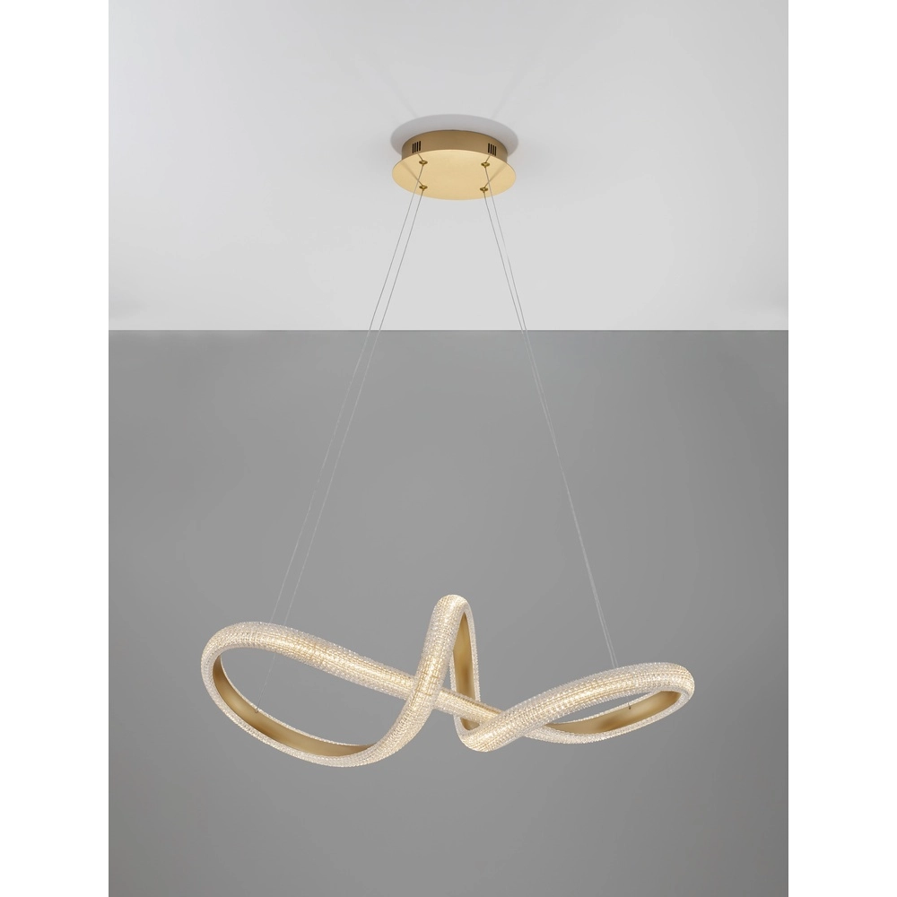 Pendant lamp Medora Curl gold 75cm