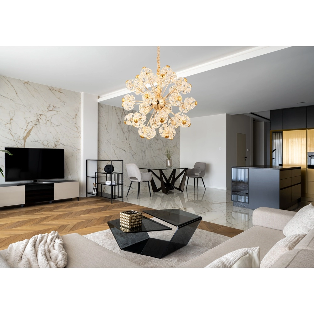 Golden pendant lamp Floriella Ø 80cm Globo 9007371510559