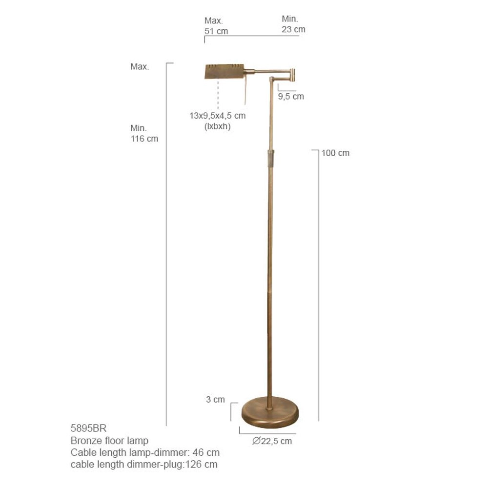 Floor lamp Mexlite bronze brown Steinhauer 8712746049541