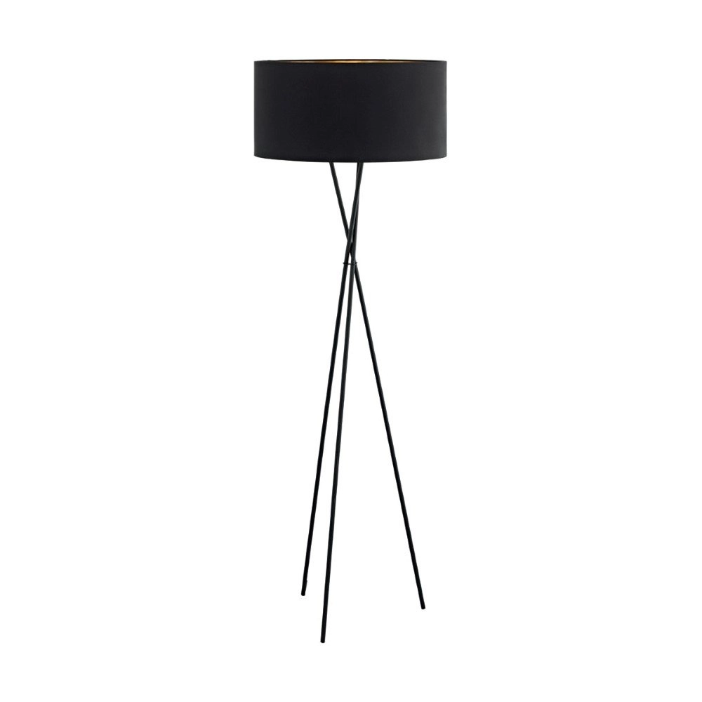 Floor lamp Fondachelli Tripod black with gold