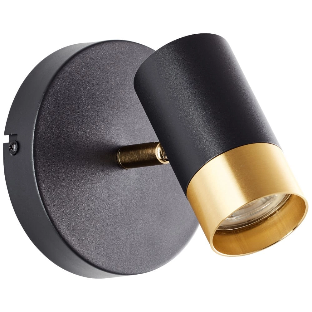 Surface-mounted spot Vigolo black with gold Brilliant 4004353441318