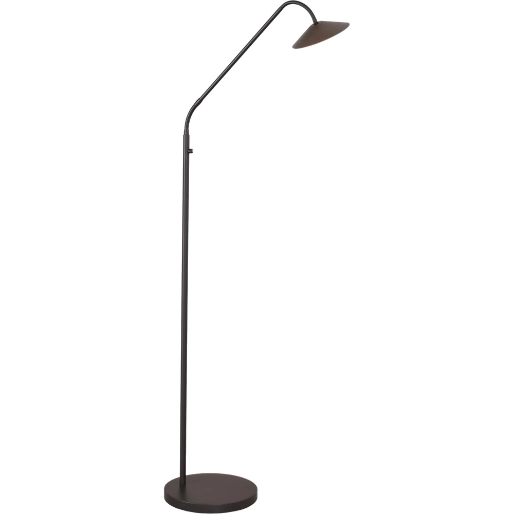 Floor reading lamp Ceppo black with cocoa brown