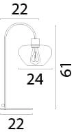 Table lamp Genua black with gold glass 61cm Masterlight 8718121357348