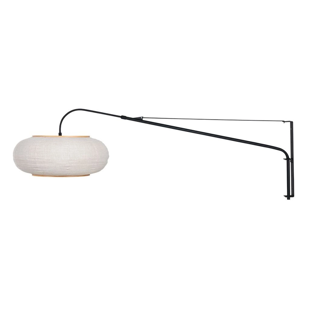 Wall lamp black Silva Alba with white shade Ø60cm Steinhauer 8712746185218