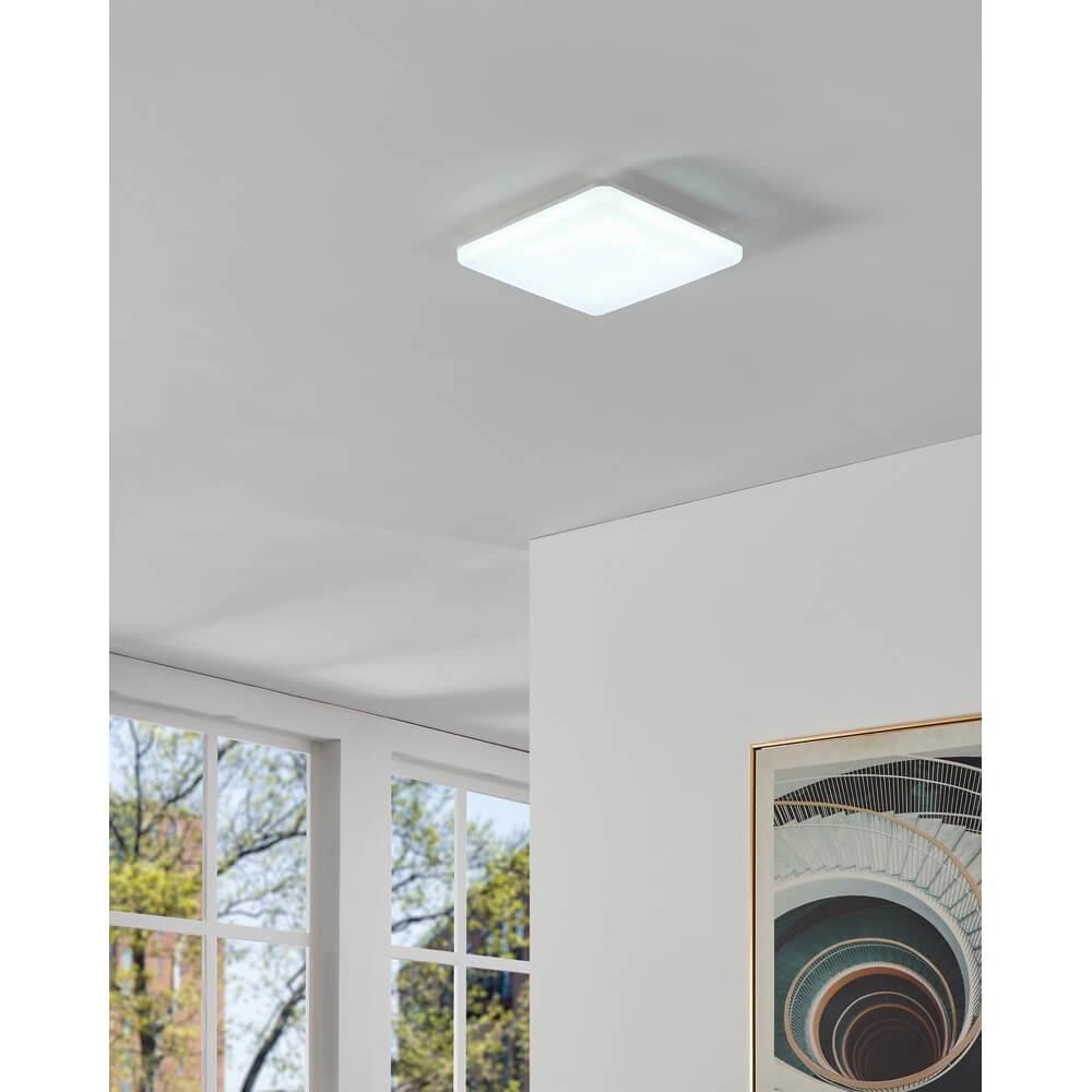 Square ceiling lamp Castagneto 31 x 31cm white Eglo 9008606313235