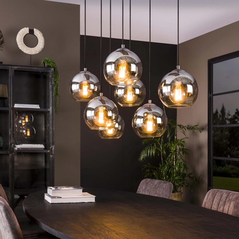 7L pendant light Bubble with silver fading glass
