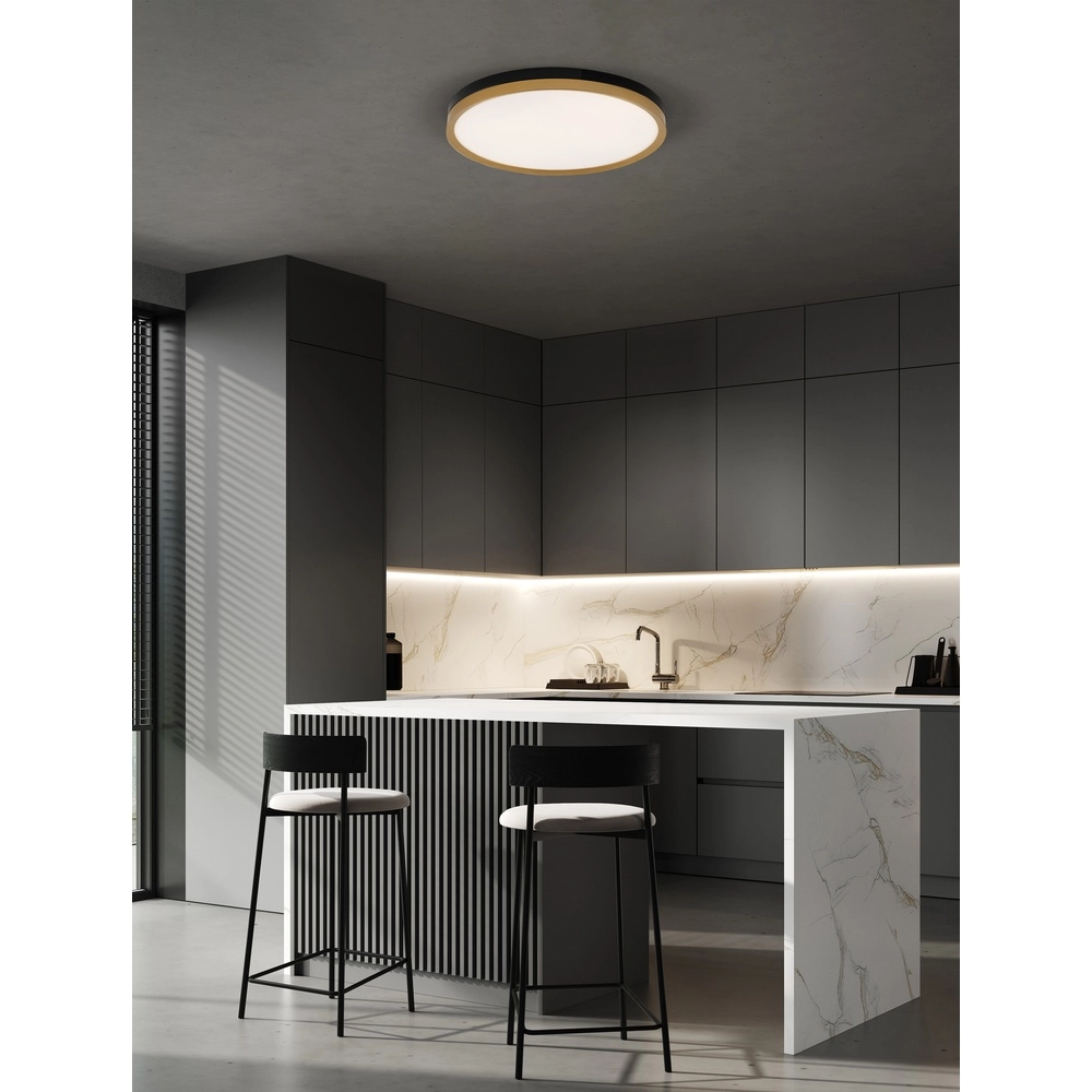 Ceiling light Cantria black with gold Ø 50cm