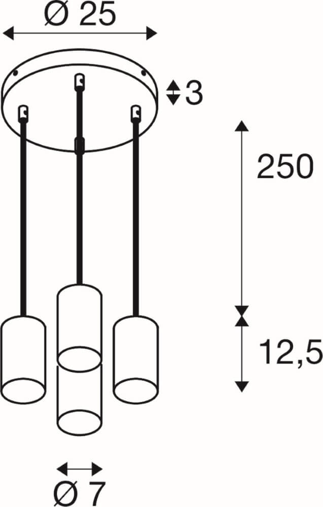 Pendant Pendant Lamp Asto Tube white 4x GU10 SLV 4024163266024